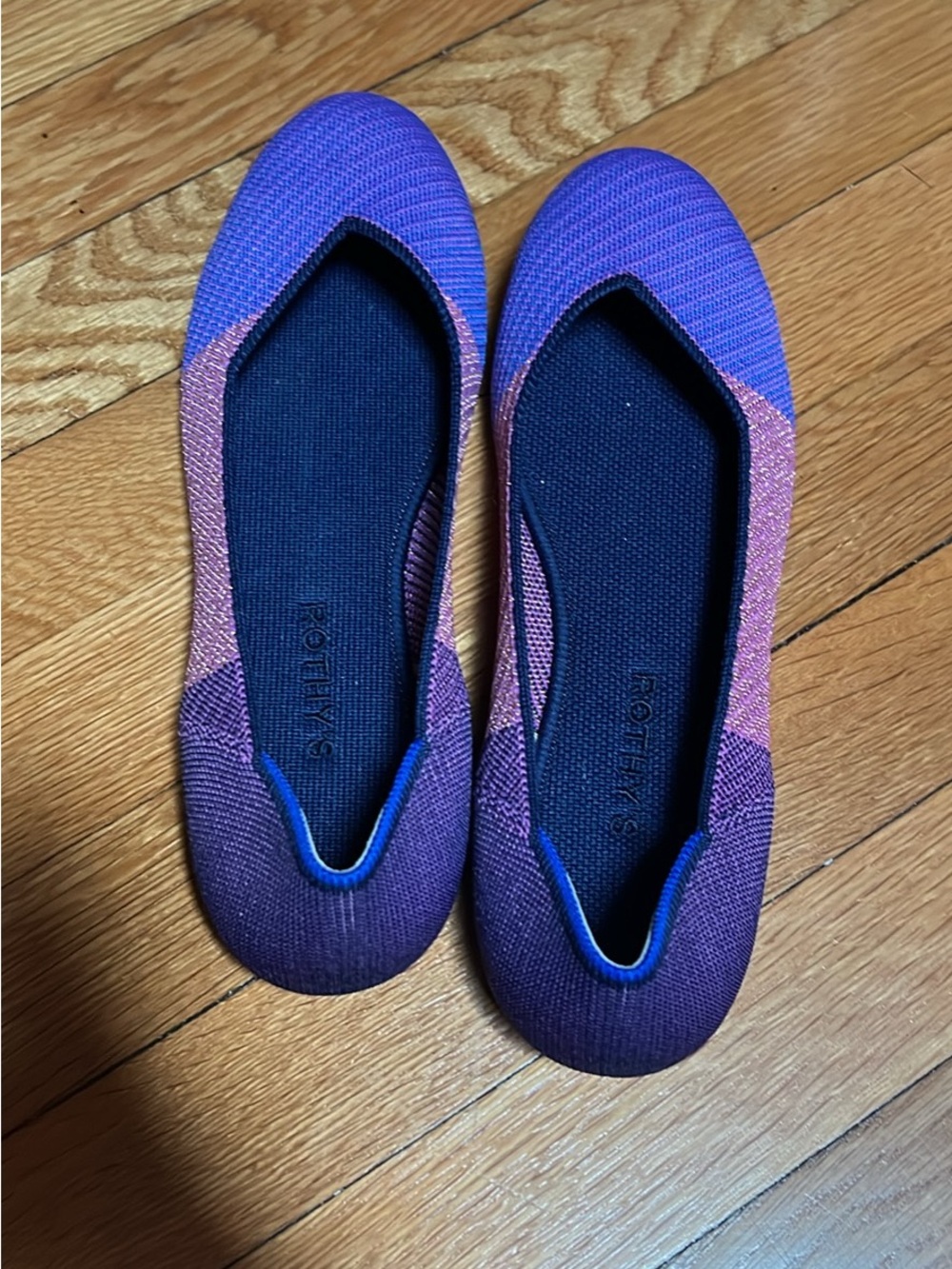 Rothy's Knit Ballet Flats in Purple and Pink Gradient